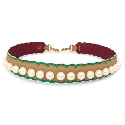 Exclusive Fendi Calfskin Pearl Embellished Strap You — Front View