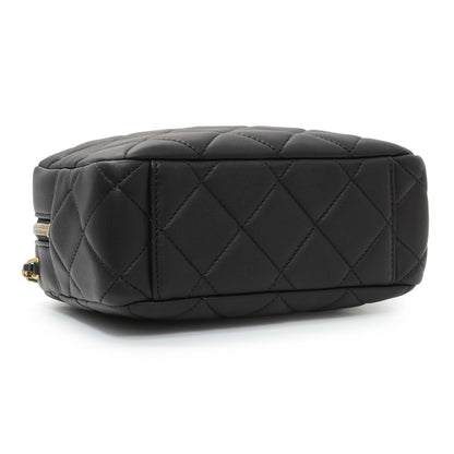 Exclusive Chanel Black Lambskin Mini Bowling Bag — Back View
