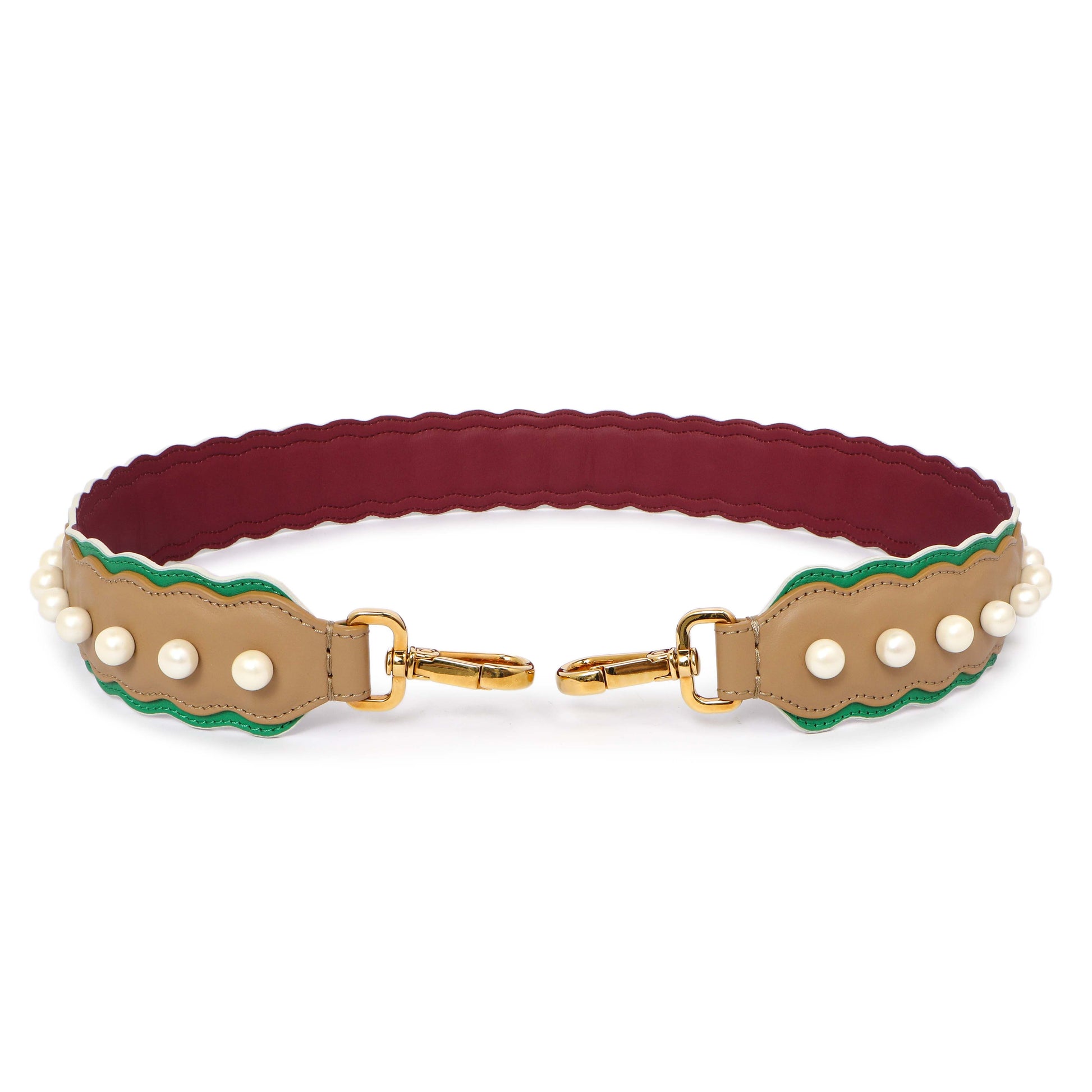 Exclusive Fendi Calfskin Pearl Embellished Strap You — Side View