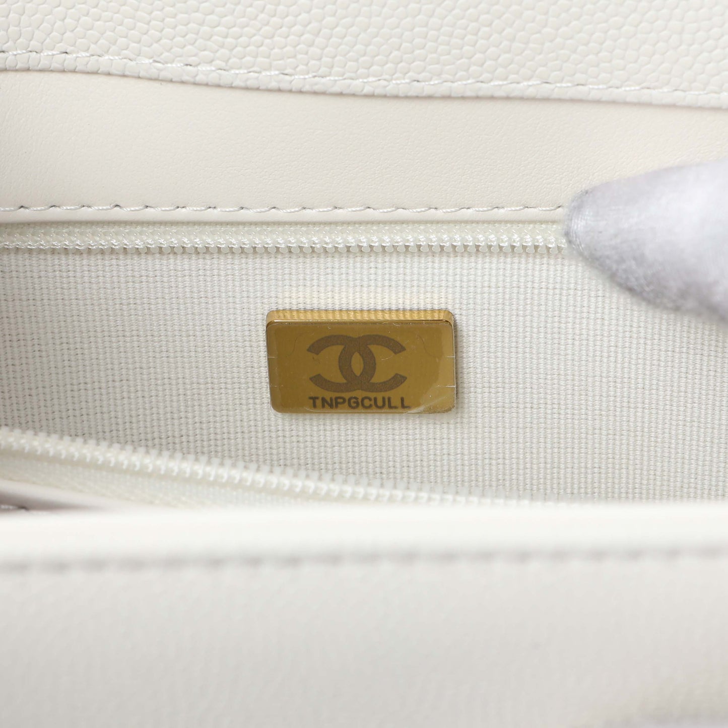 Exclusive Chanel White Shiny Caviar Preppy Coco Small Flap — Lifestyle View