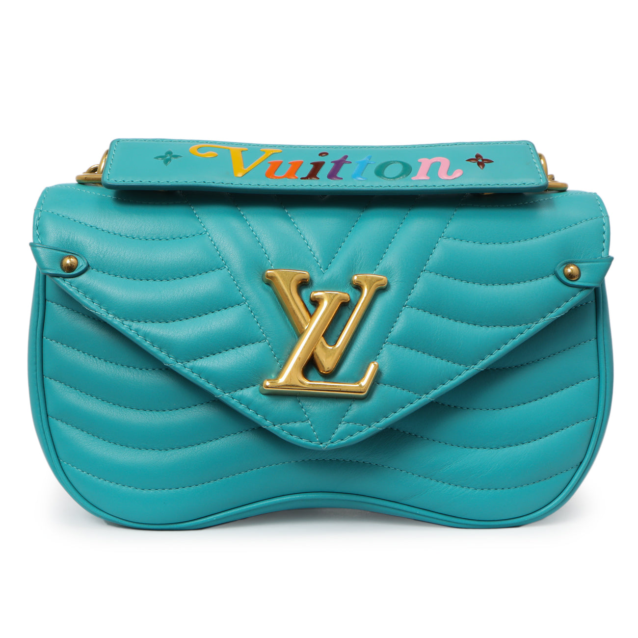 Exclusive Louis Vuitton Malibu Green Calfskin New Wave Chain MM — Side View