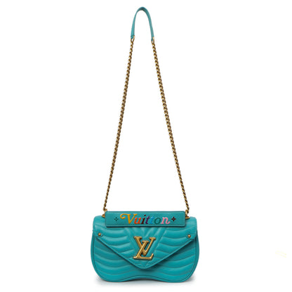 Exclusive Louis Vuitton Malibu Green Calfskin New Wave Chain MM — Front View
