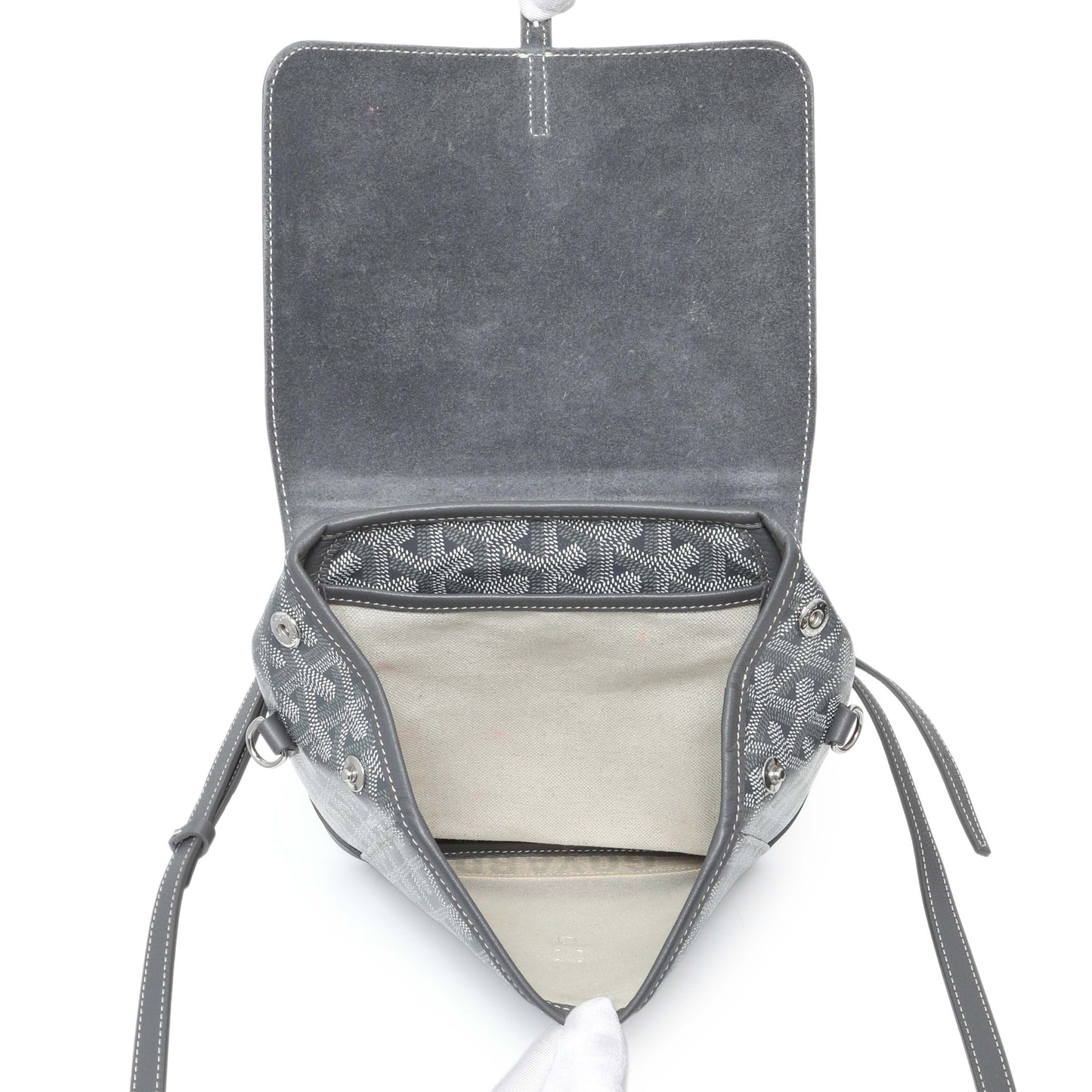 Exclusive Goyard Grey Goyardine Calfskin Mini Alpin Backpack — Alternate View 8