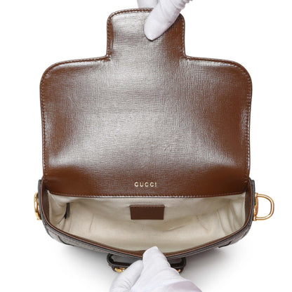 Exclusive Gucci GG Supreme Monogram Web Mini Horsebit 1955 Shoulder Bag — Top View