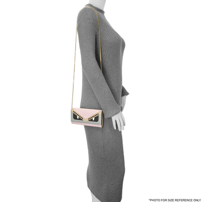 Exclusive Fendi Vitello Elite Monster Eyes Studded Wallet on Chain — Lifestyle View