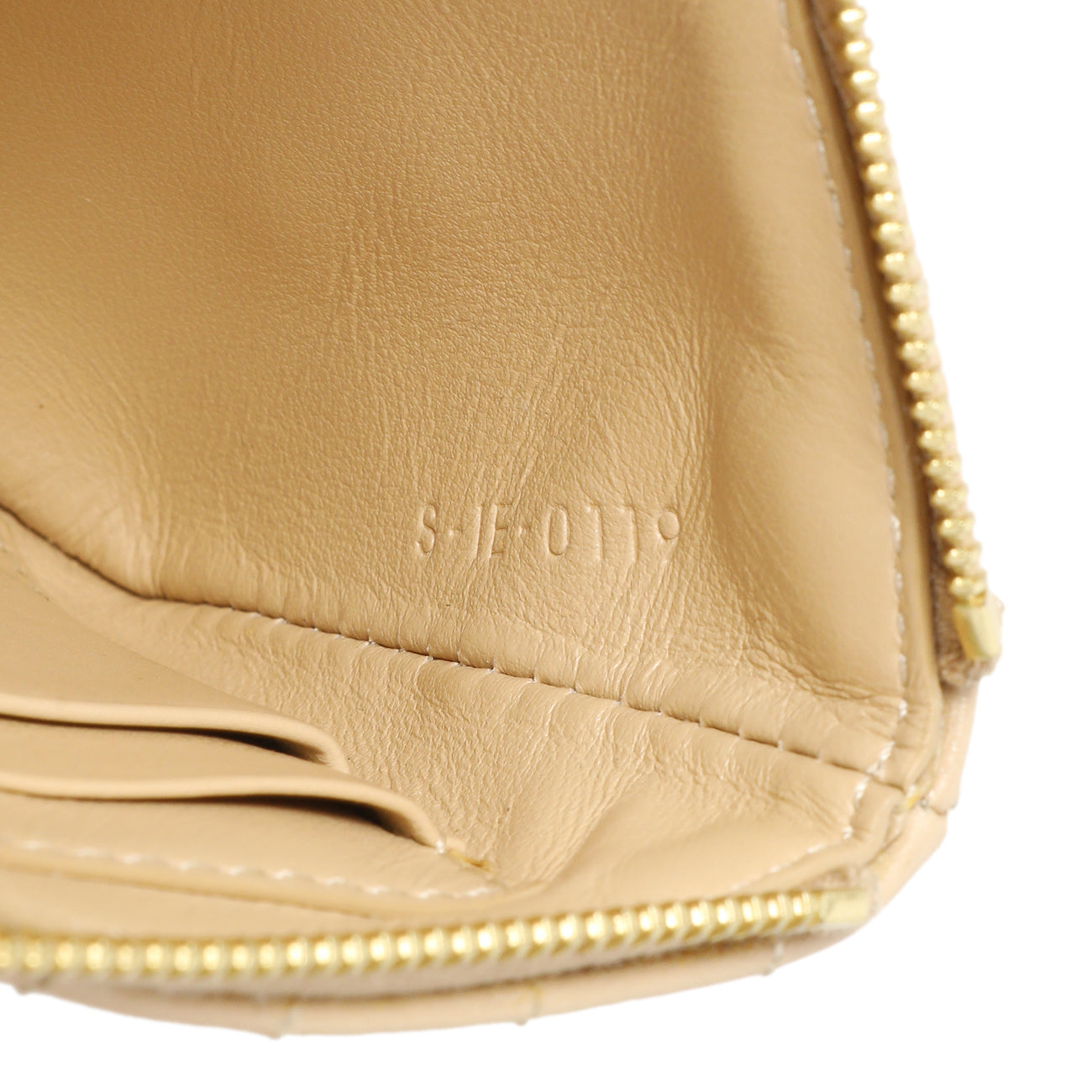 Exclusive Celine Nude Calfskin Quilted C Charm Coin Card Pouch — Lifestyle View