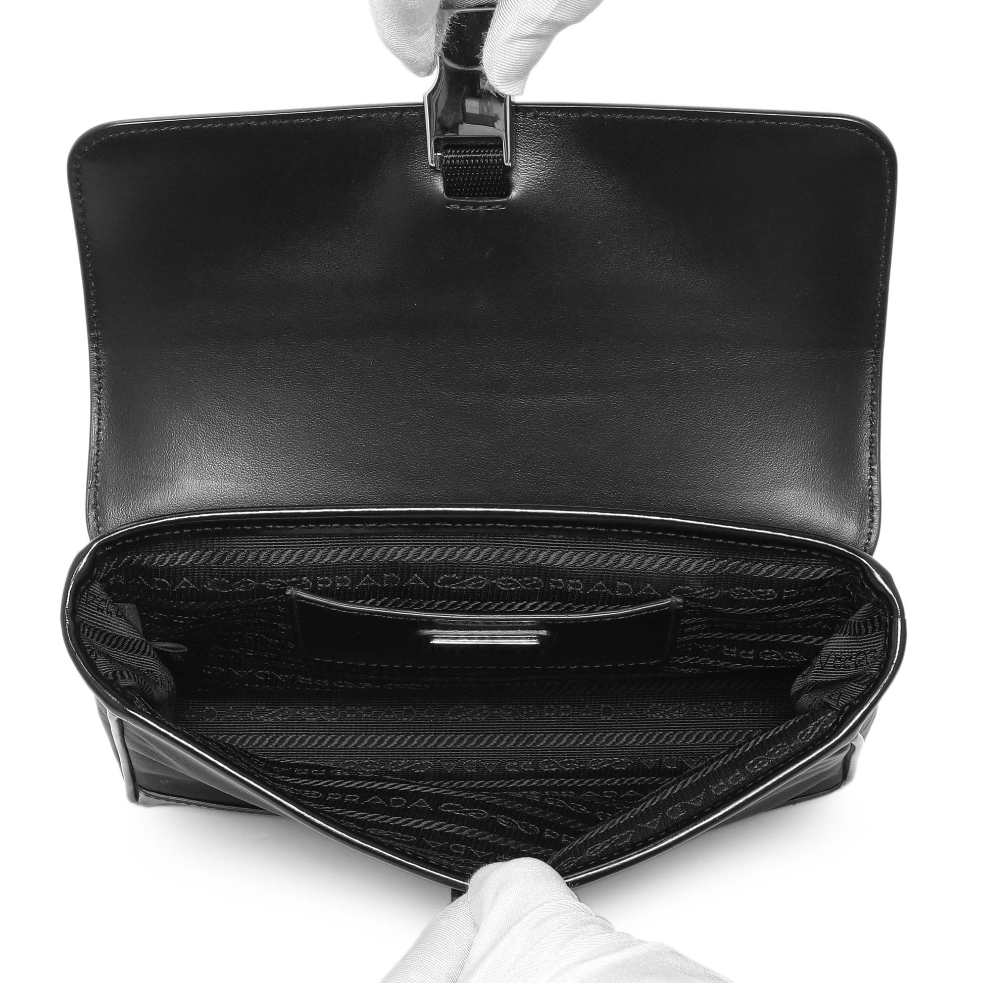 Exclusive Prada Black Re-Nylon Crossbody — Top View