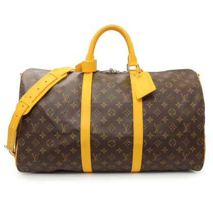 Exclusive Louis Vuitton Monogram Macassar Keepall Bandouliere 50 — Front View