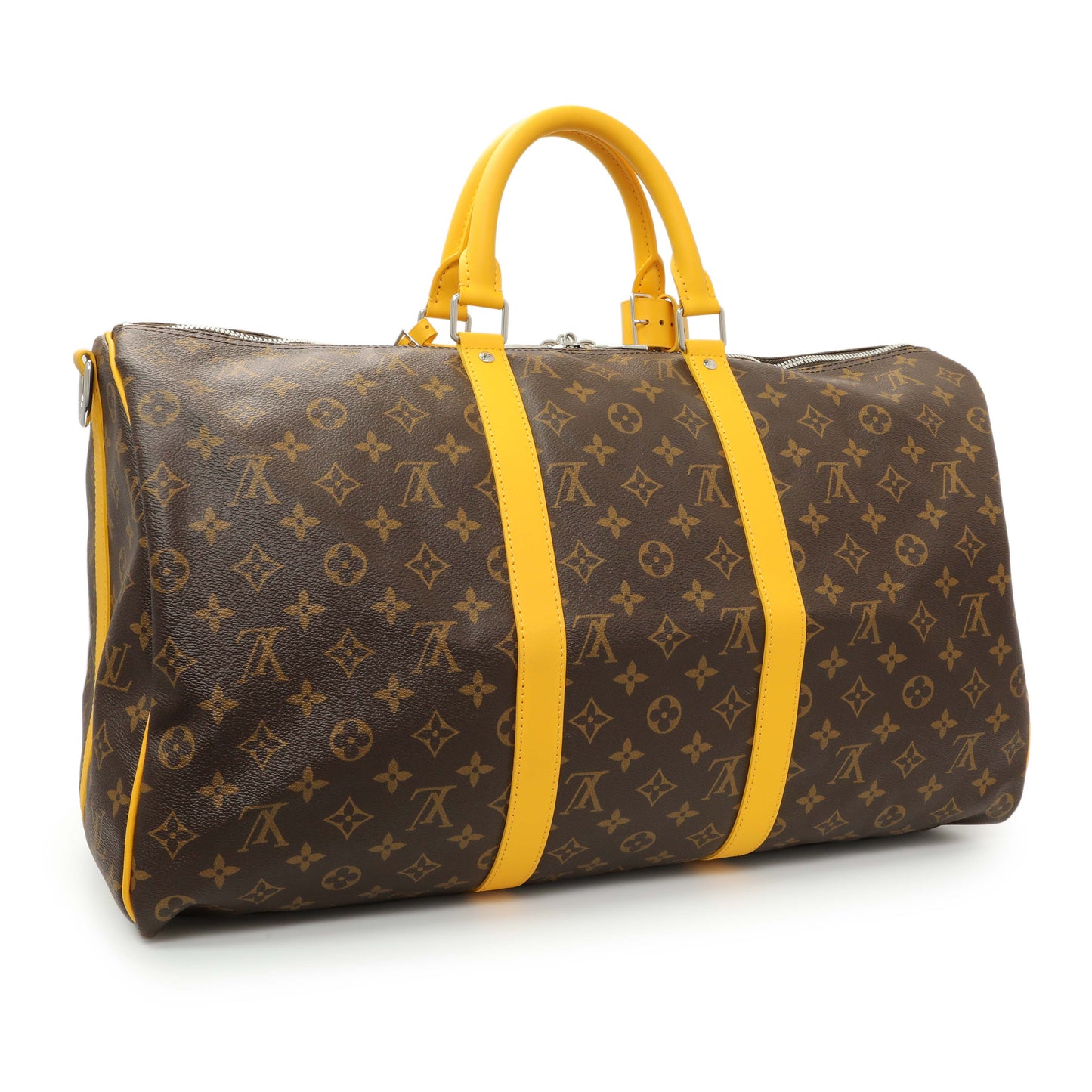 Exclusive Louis Vuitton Monogram Macassar Keepall Bandouliere 50 — Side View