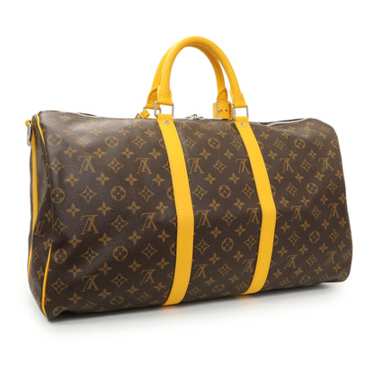 Exclusive Louis Vuitton Monogram Macassar Keepall Bandouliere 50 — Side View