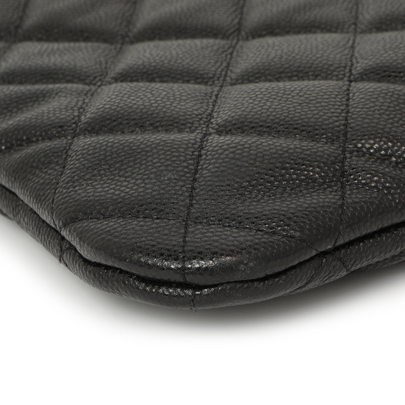 Exclusive Chanel Black Quilted Caviar Large Cosmetic Case — Alternate View 7