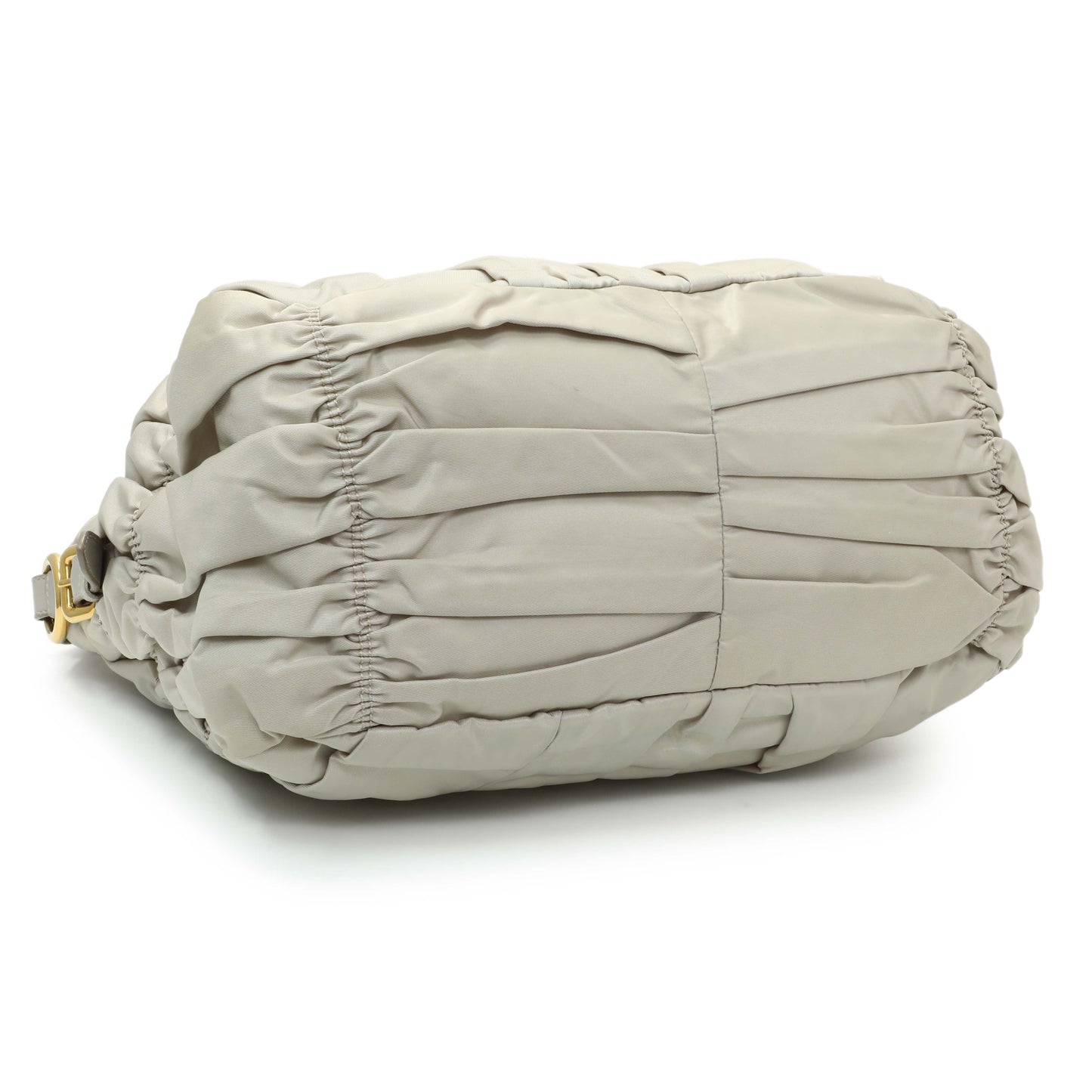 Exclusive Prada Grey Gaufre Shopping Satchel — Back View