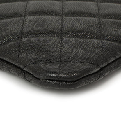 Exclusive Chanel Black Quilted Caviar Large Cosmetic Case — Alternate View 8