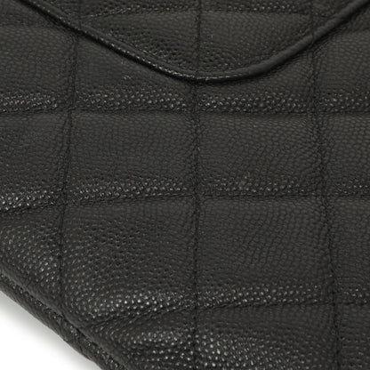 Exclusive Chanel Black Quilted Caviar Large Cosmetic Case — Alternate View 9