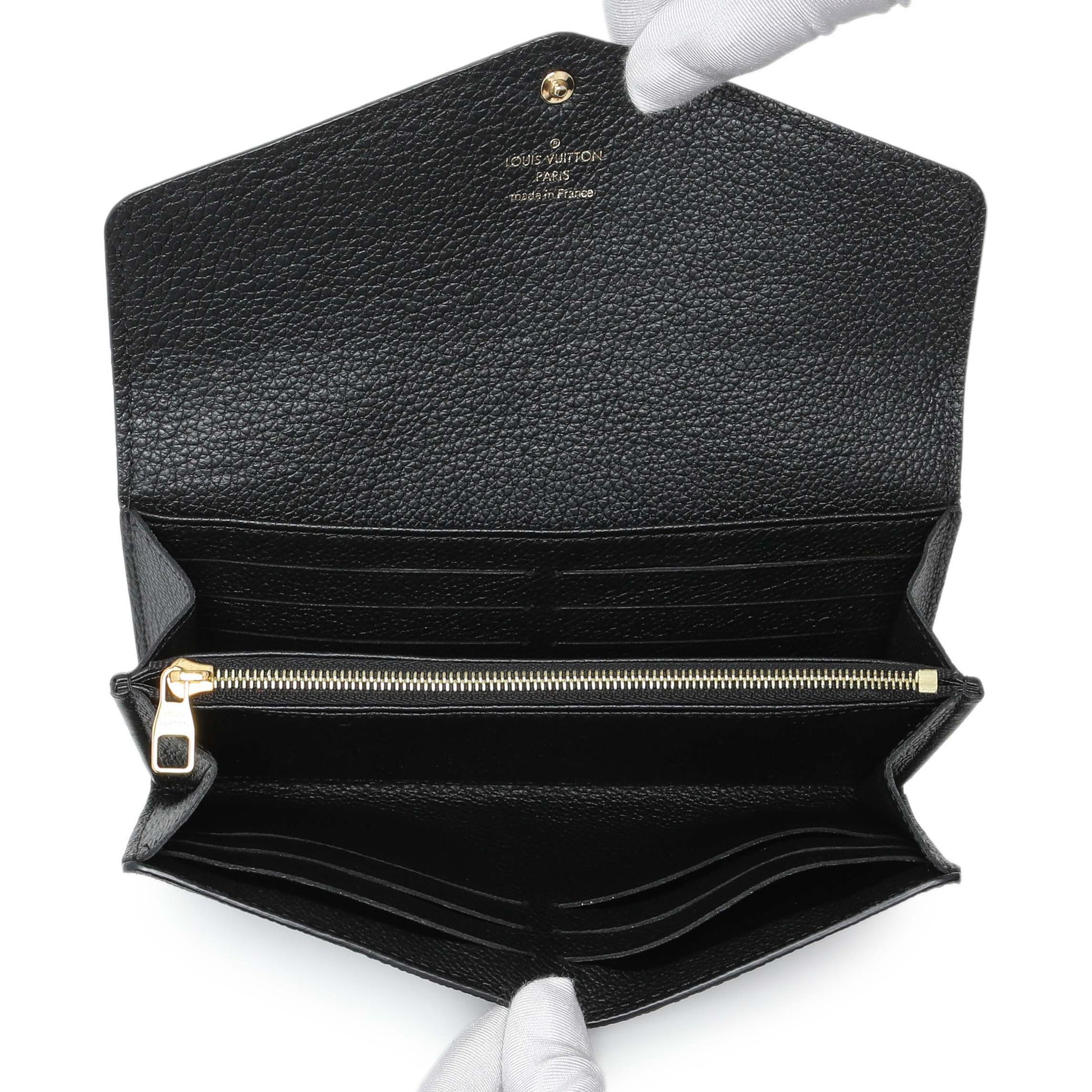 Exclusive Louis Vuitton Black Monogram Empreinte Sarah Wallet — Alternate View 11