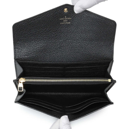 Exclusive Louis Vuitton Black Monogram Empreinte Sarah Wallet — Alternate View 11