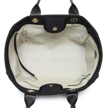 Exclusive Chanel Black Mixed Fibers Medium Deauville Tote — Alternate View 8