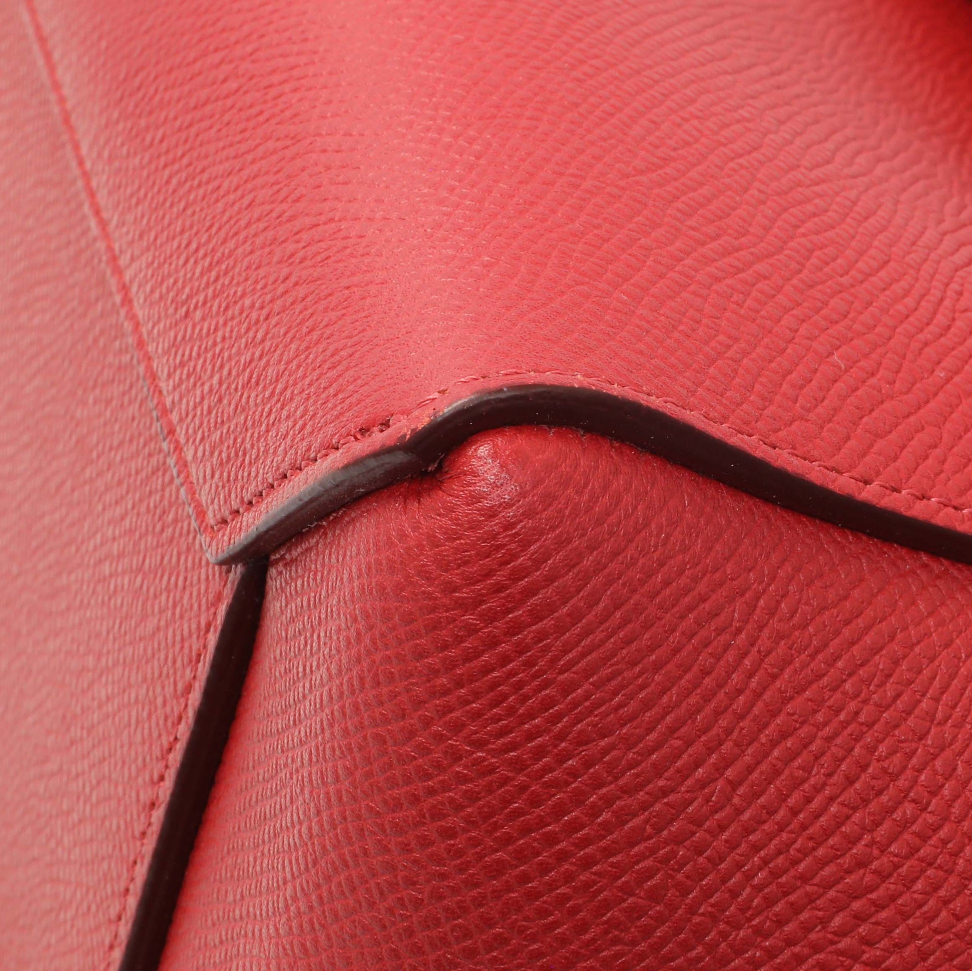 Exclusive Celine Red Grained Calfskin Micro Belt Bag — Detail View