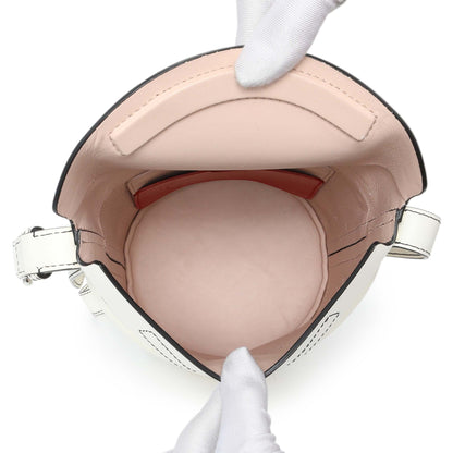 Exclusive Alexander McQueen White Calfskin Curve Small Bucket Bag — Top View