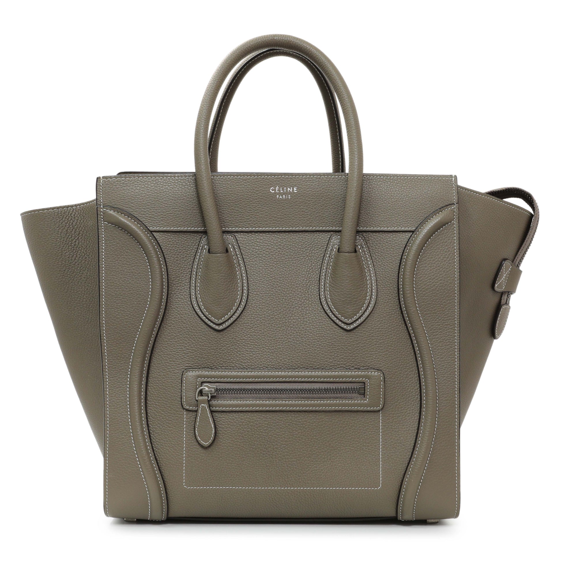 Exclusive Celine Souris Drummed Calfskin Mini Luggage Tote — Front View