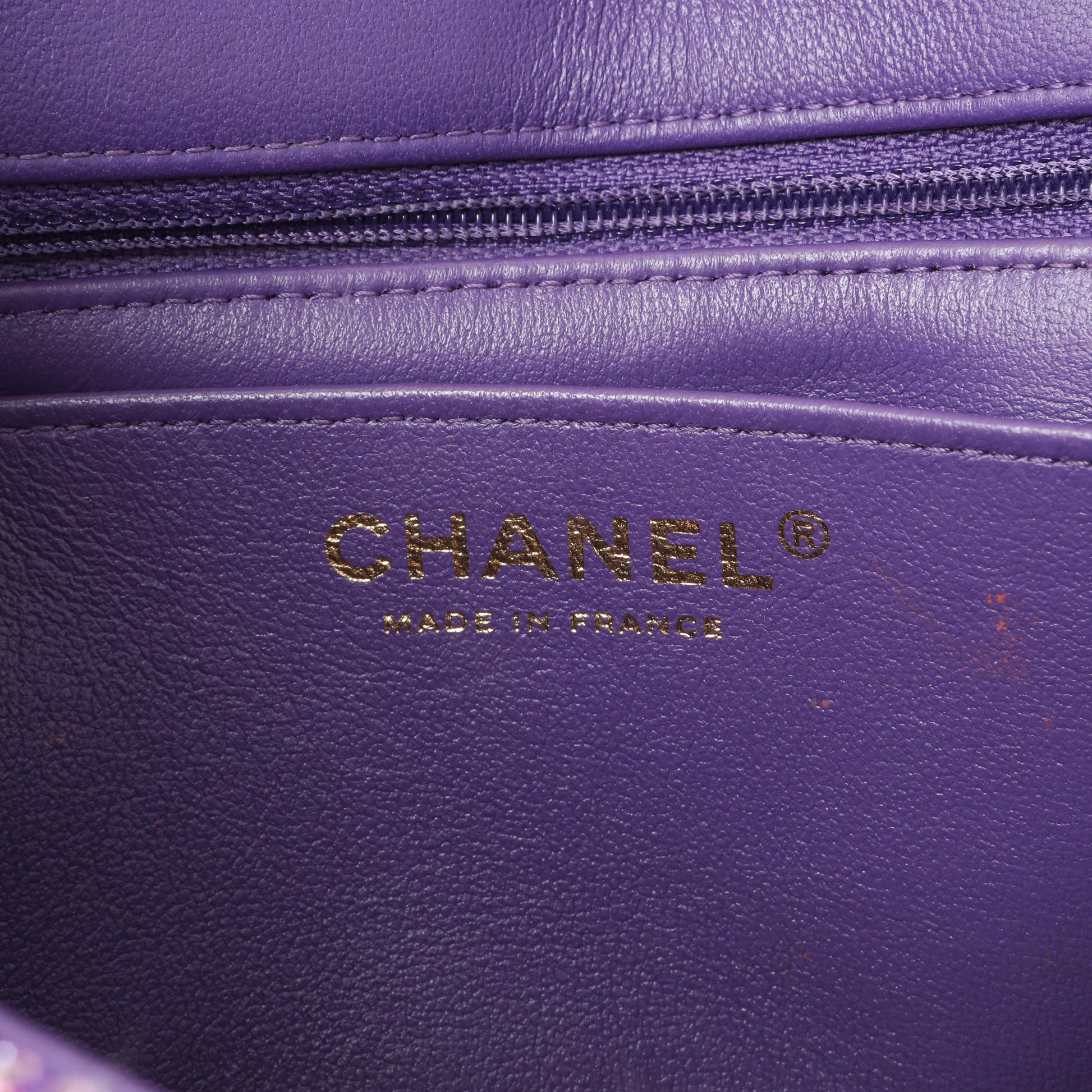 Exclusive Chanel Purple Tweed Sequin Mini Rectangular Flap — Alternate View 9