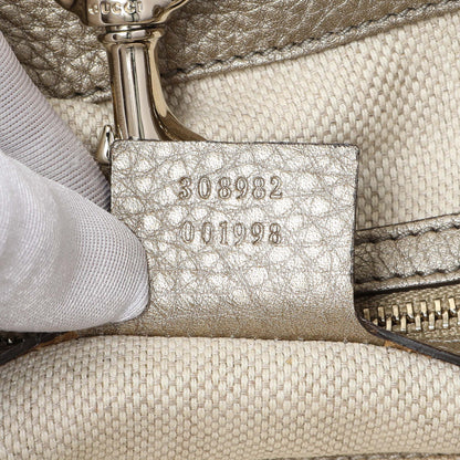 Exclusive Gucci Gold Pebbled Calfskin Medium Soho Chain Shoulder Bag — Alternate View 10
