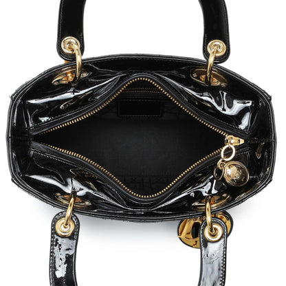 Exclusive Christian Dior Patent Cannage Medium Lady Dior — Top View