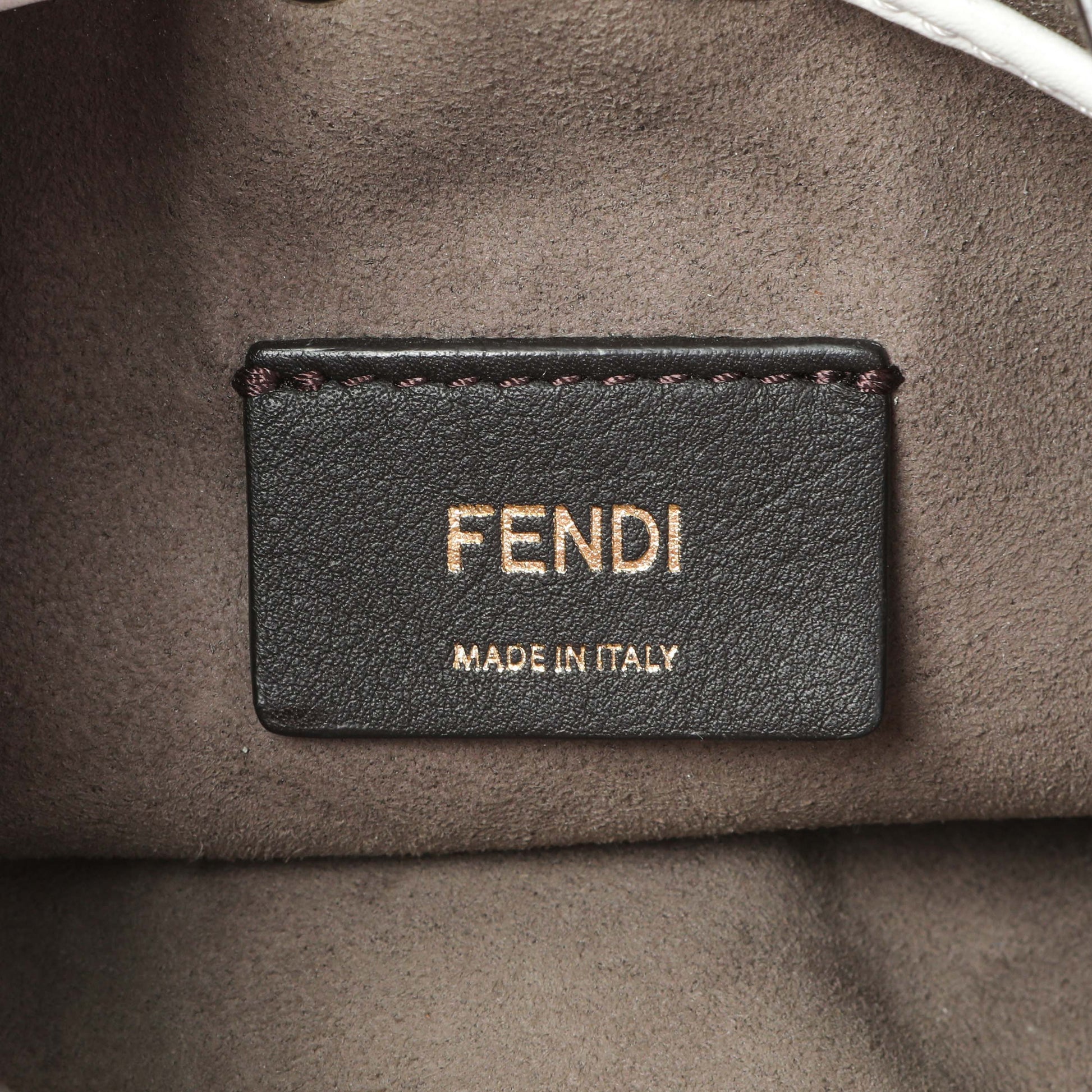 Exclusive Fendi Vitello Liberty F is Fendi Studded Mini Mon Tresor Bucket Bag — Detail View