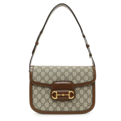 Exclusive Gucci GG Supreme Monogram Medium Horsebit 1955 Shoulder Bag — Front View