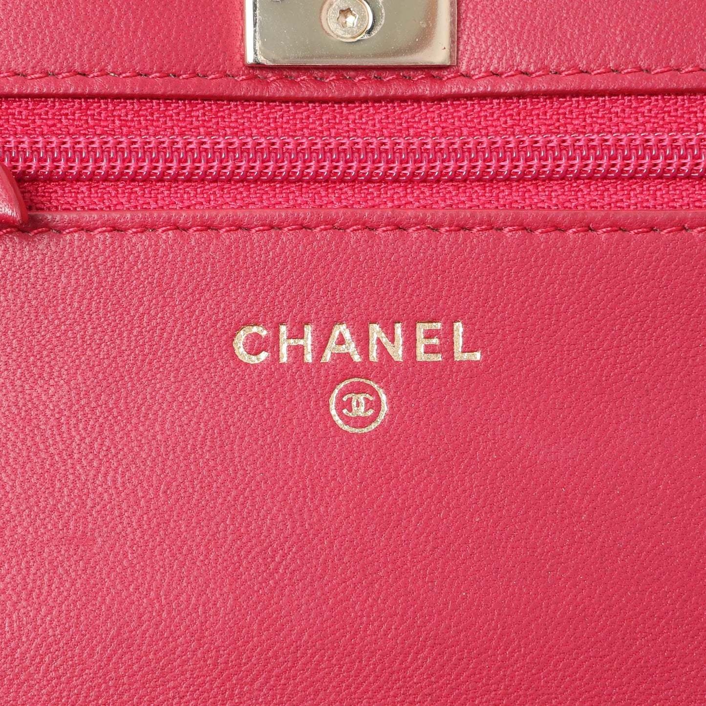 Exclusive Chanel Dark Pink Quilted Lambskin Trendy CC Wallet On Chain — Alternate View 9