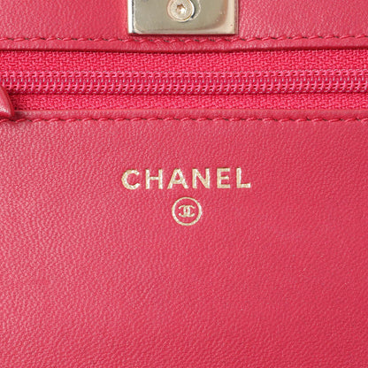 Exclusive Chanel Dark Pink Quilted Lambskin Trendy CC Wallet On Chain — Alternate View 9
