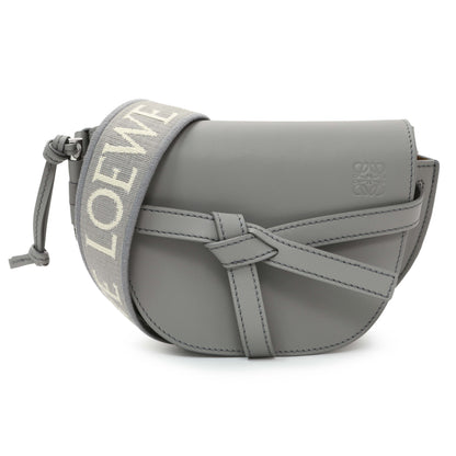 Exclusive Loewe Grey Calfskin Jacquard Mini Gate Crossbody — Front View