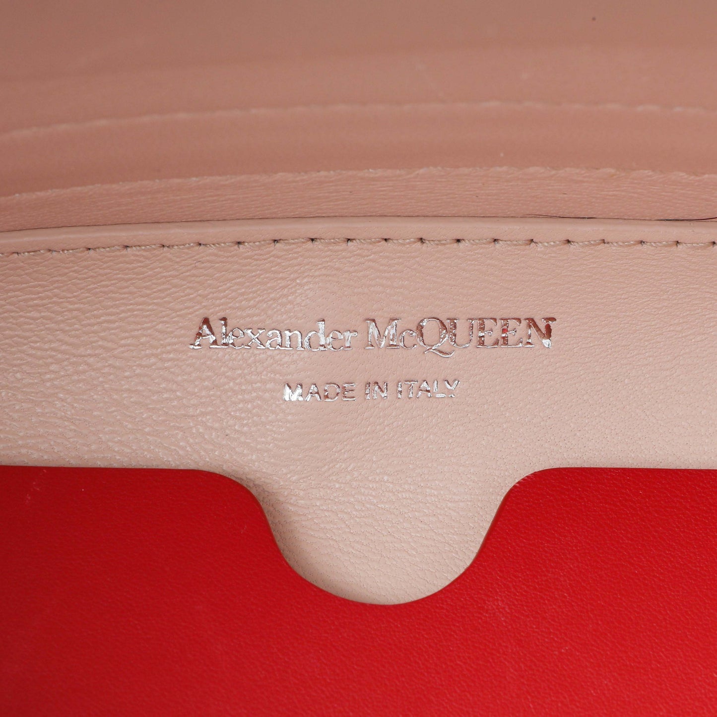 Exclusive Alexander McQueen White Calfskin Curve Small Bucket Bag — Detail View