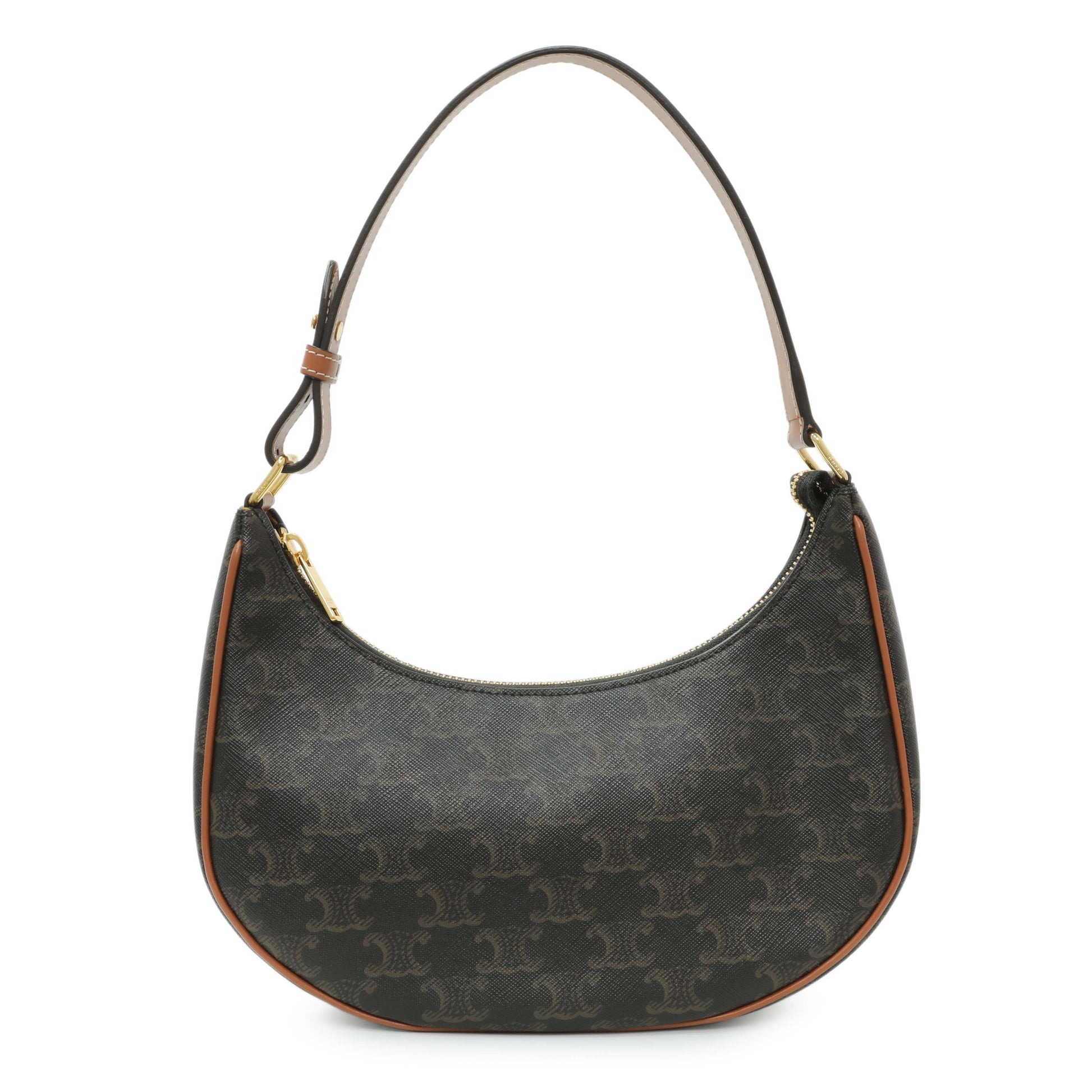 Exclusive Celine Triomphe Canvas Calfskin Ava Shoulder Bag — Front View