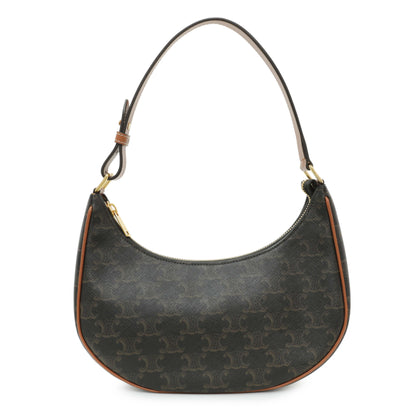 Exclusive Celine Triomphe Canvas Calfskin Ava Shoulder Bag — Front View