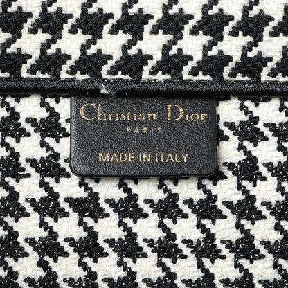 Exclusive Christian Dior Black White Houndstooth Canvas Medium Book Tote — Alternate View 9
