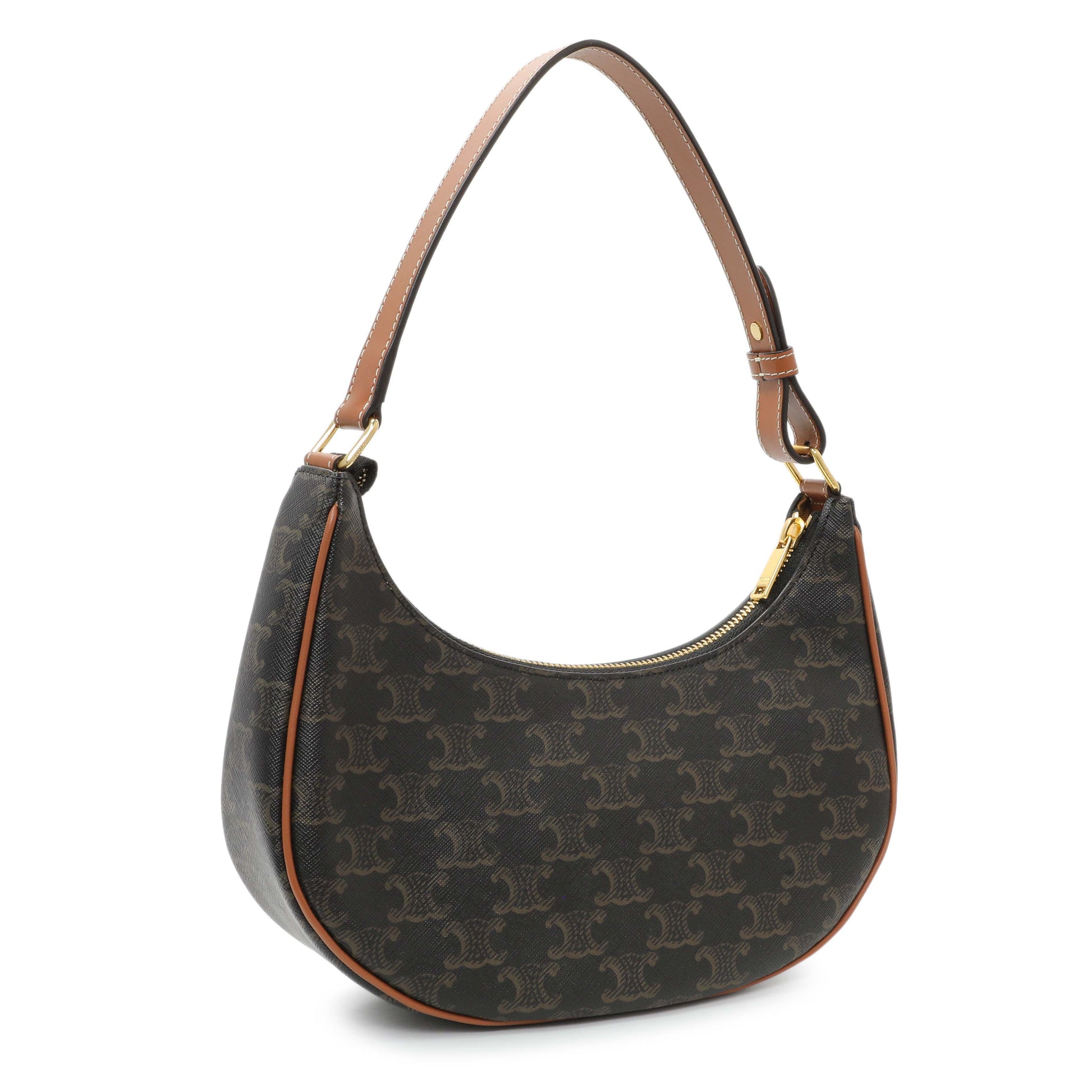 Exclusive Celine Triomphe Canvas Calfskin Ava Shoulder Bag — Side View
