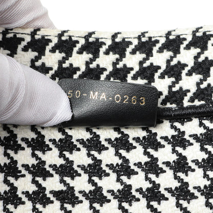 Exclusive Christian Dior Black White Houndstooth Canvas Medium Book Tote — Alternate View 10