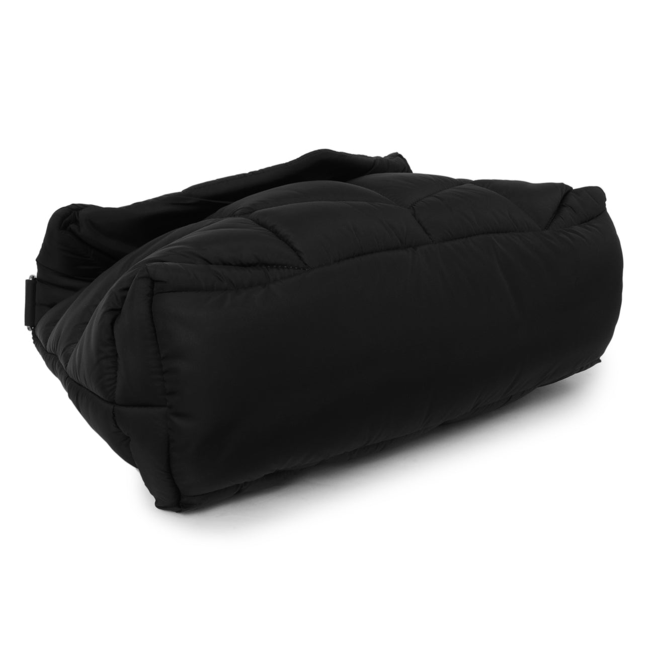 Exclusive Saint Laurent Black Econyl Nylon Lou Puffer Messenger — Back View