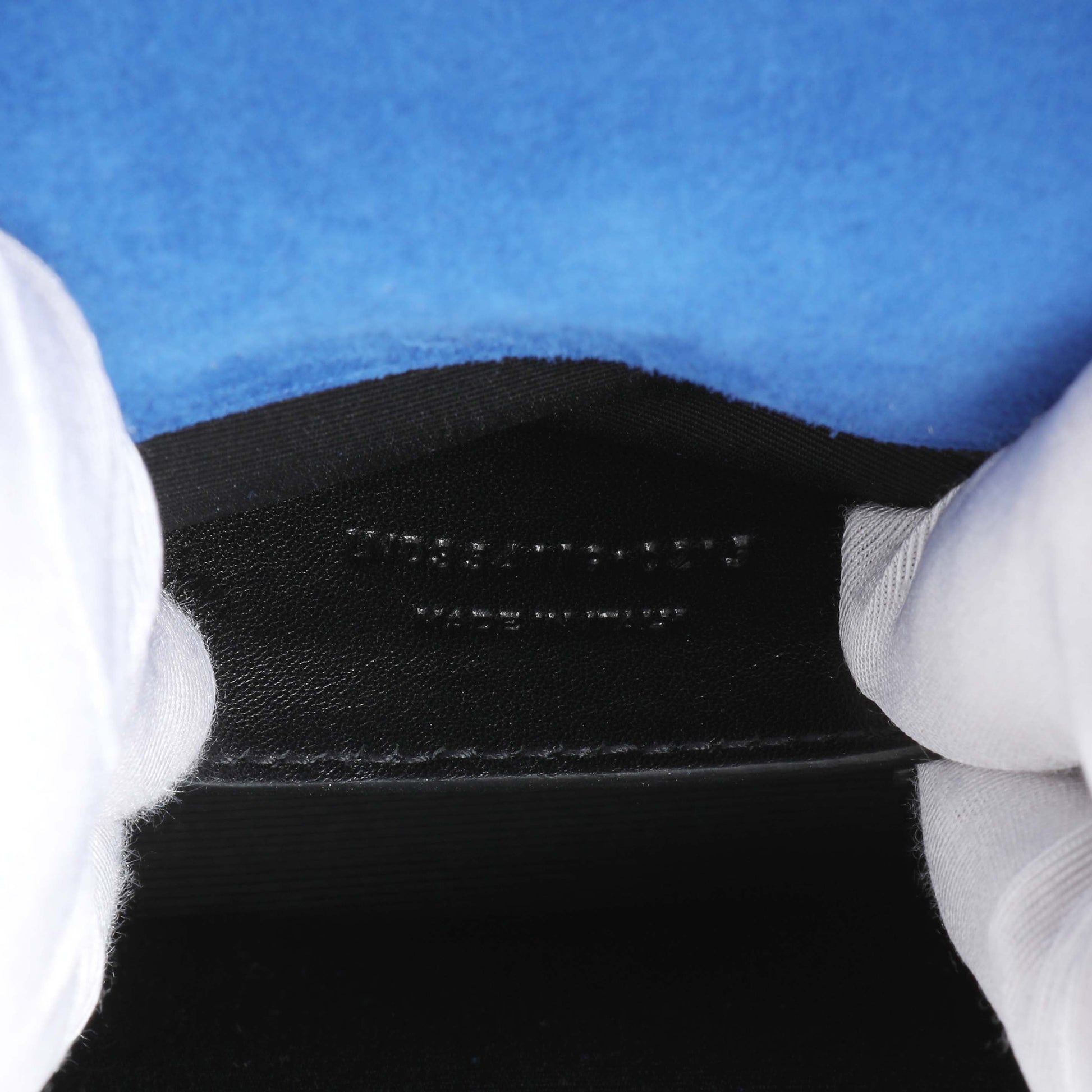 Exclusive Saint Laurent Blue Suede Medium Classic Monogram Kate Tassel Satchel — Lifestyle View