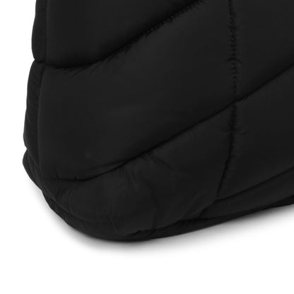 Exclusive Saint Laurent Black Econyl Nylon Lou Puffer Messenger — Top View