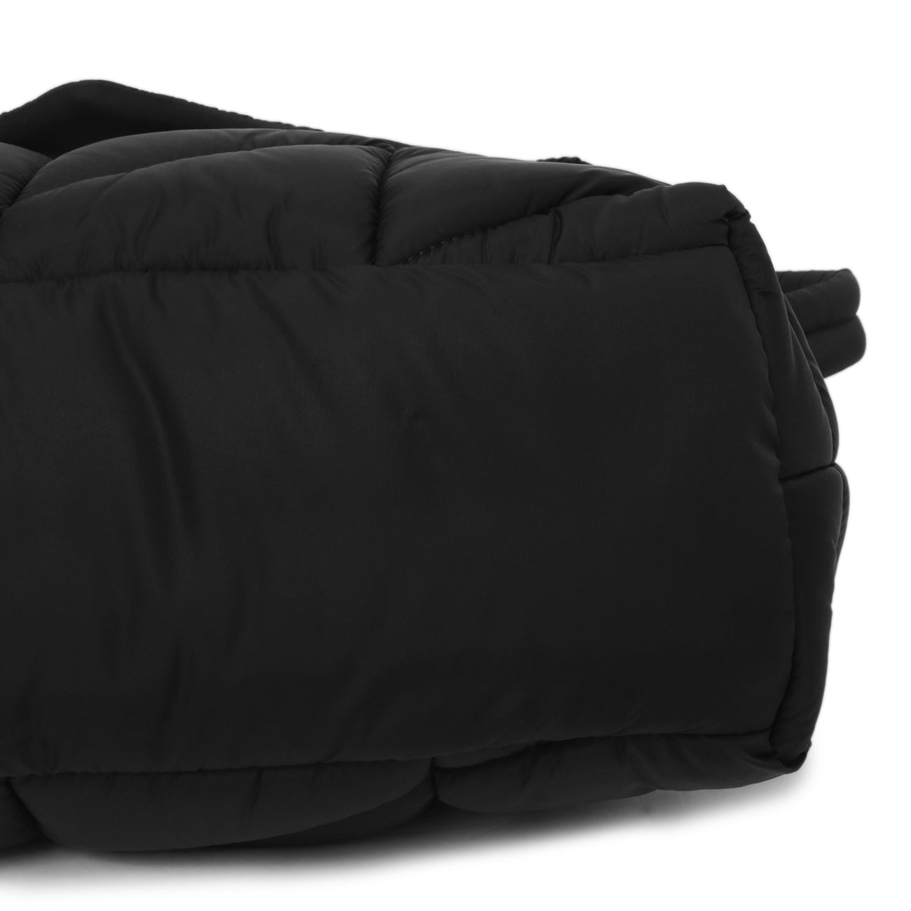 Exclusive Saint Laurent Black Econyl Nylon Lou Puffer Messenger — Detail View