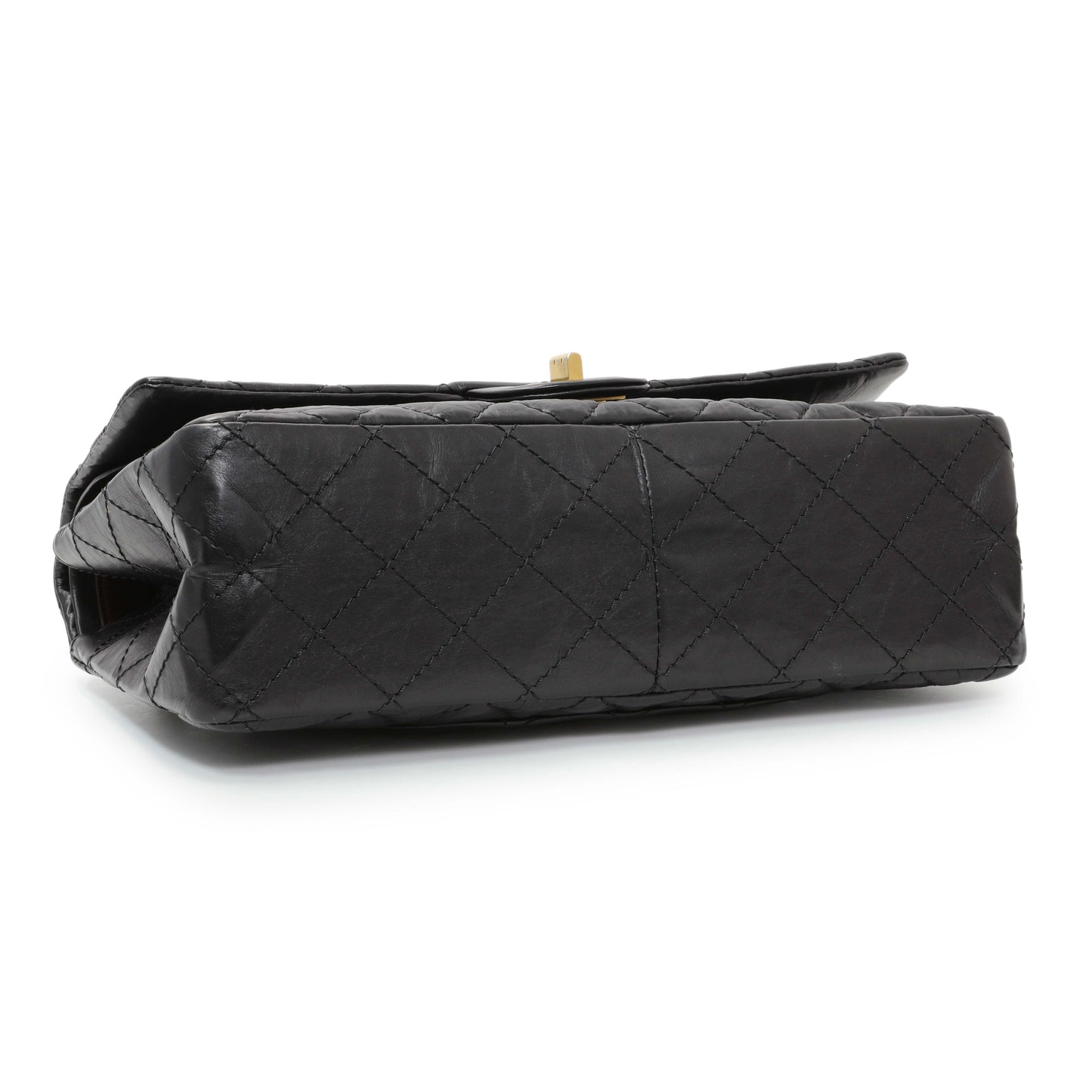 Exclusive Chanel Black Aged Calfskin Quilted 2.55 Reissue 226 Flap — Back View