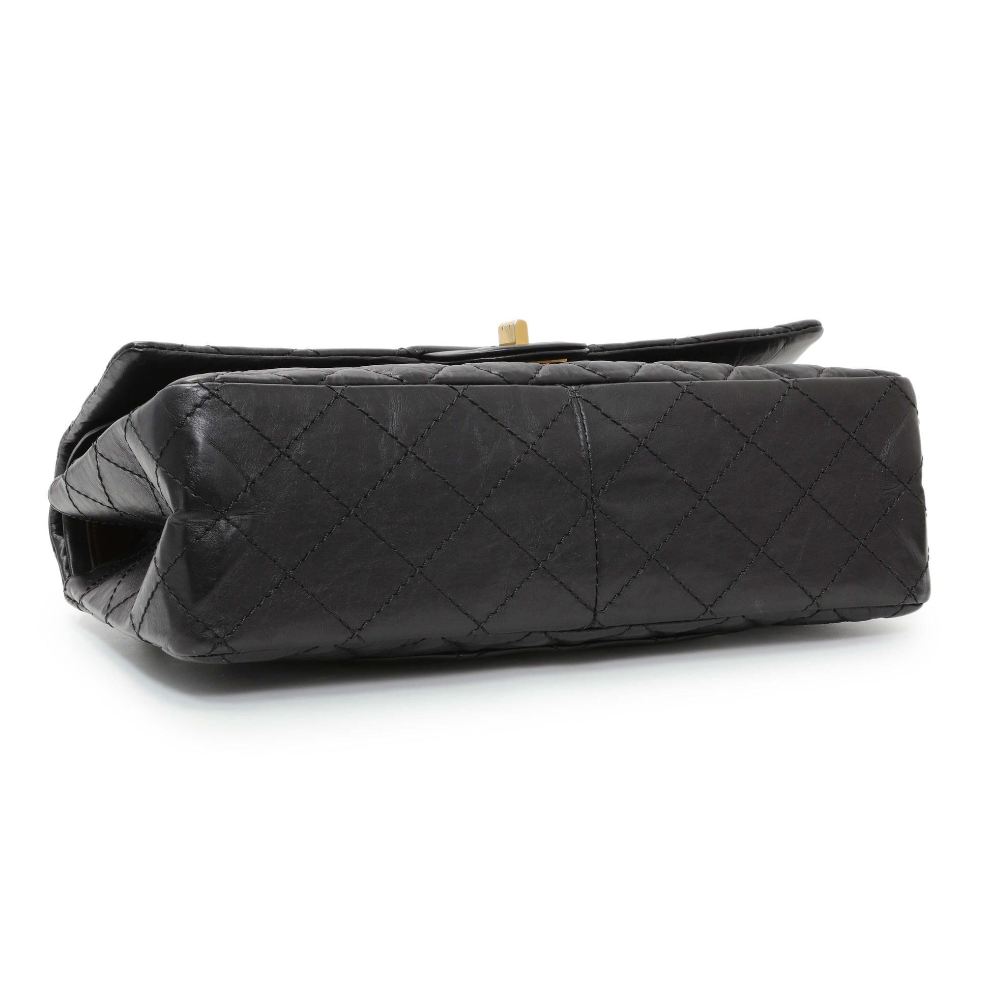 Exclusive Chanel Black Aged Calfskin Quilted 2.55 Reissue 226 Flap — Back View