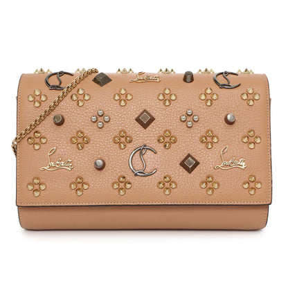 Exclusive Christian Louboutin Beige Loubinthesky Paloma Clutch — Front View