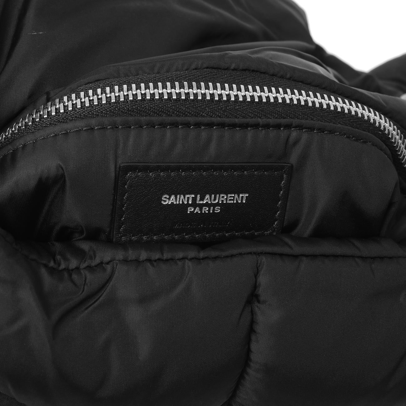 Exclusive Saint Laurent Black Econyl Nylon Lou Puffer Messenger — Alternate View 7