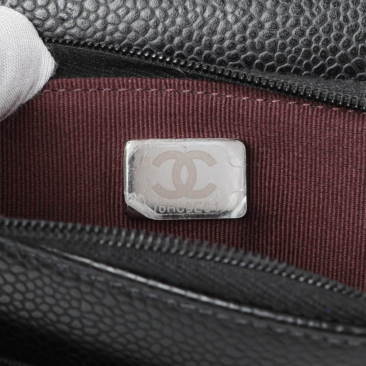 Exclusive Chanel Black Quilted Caviar Wallet on Chain — Lifestyle View