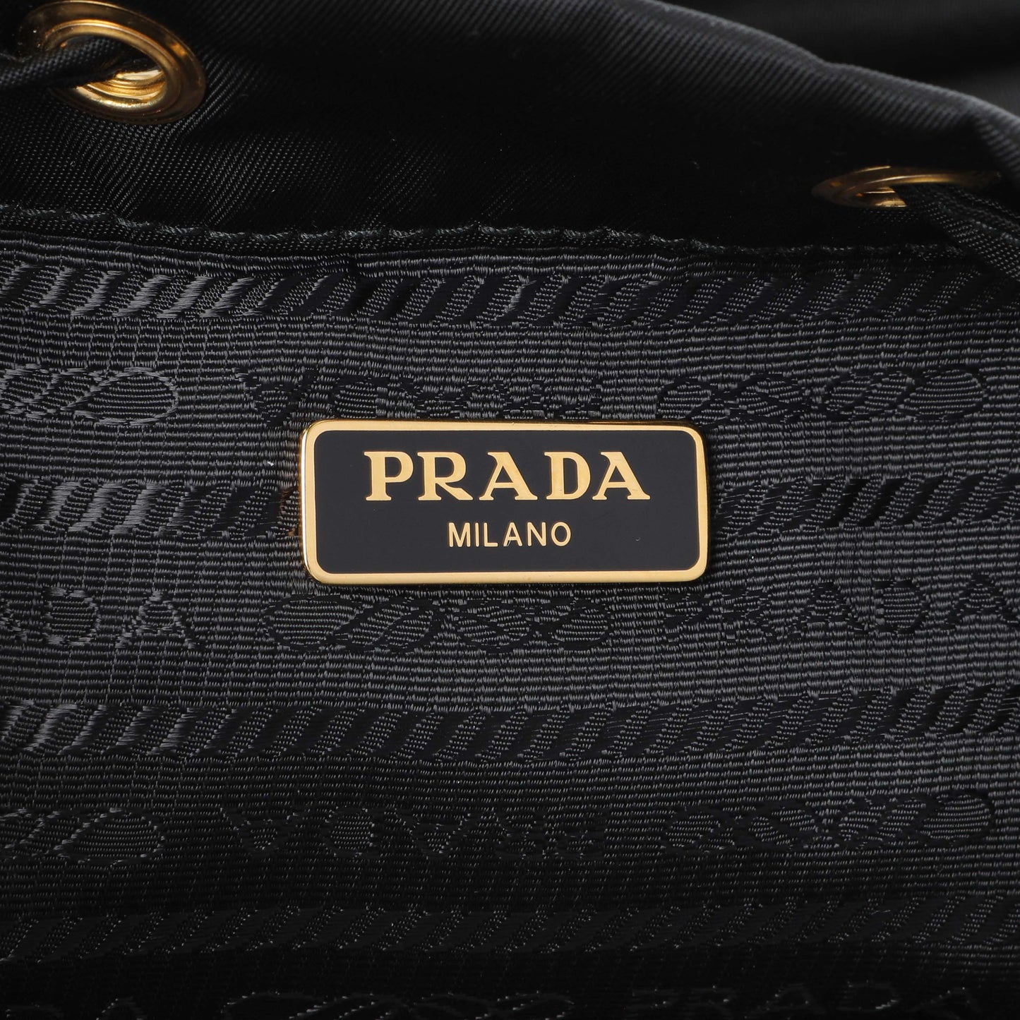 Exclusive Prada Black Re-Nylon Saffiano Duet Bucket Crossbody Bag — Detail View