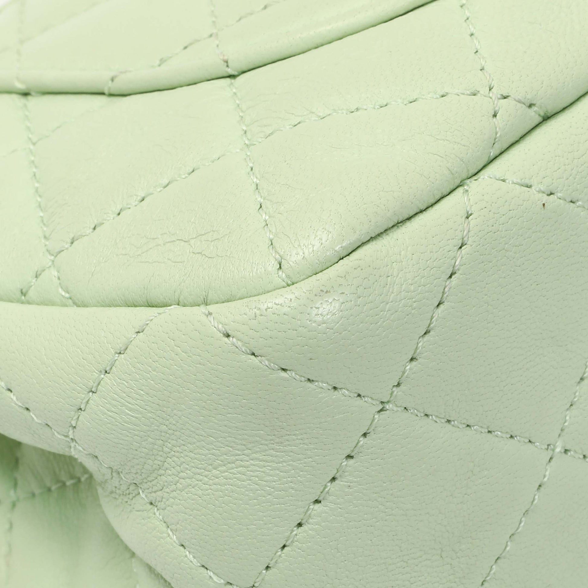 Exclusive Chanel Green Quilted Lambskin Mini Pearl Crush Rectangular Flap — Alternate View 7