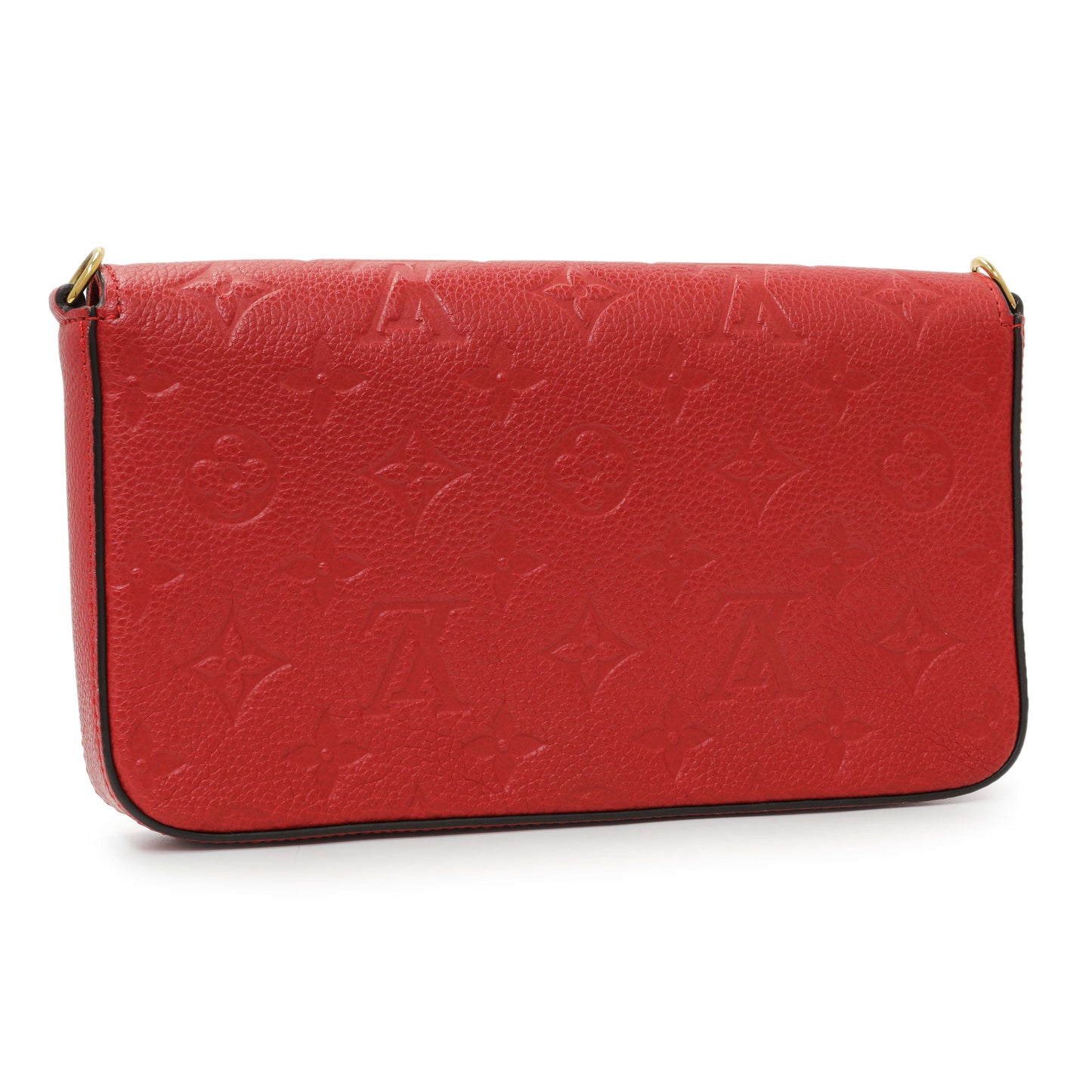 Exclusive Louis Vuitton Red Monogram Empreinte Felicie Pochette — Back View